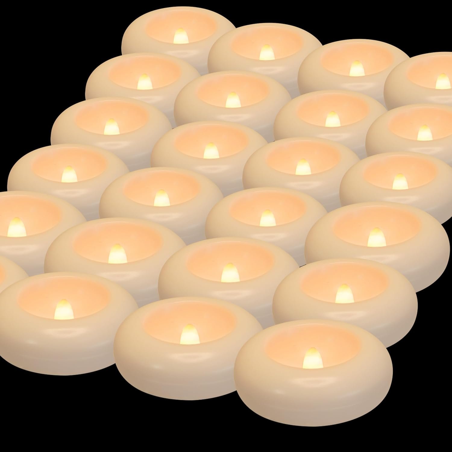 Aignis Flameless LED Floating Candles, 3 Inch White Battery Operated Candles Tealights 24 Pack for Pool/Bathtub/Hot Bath/Wedding Centerpiece Decor - Image 2
