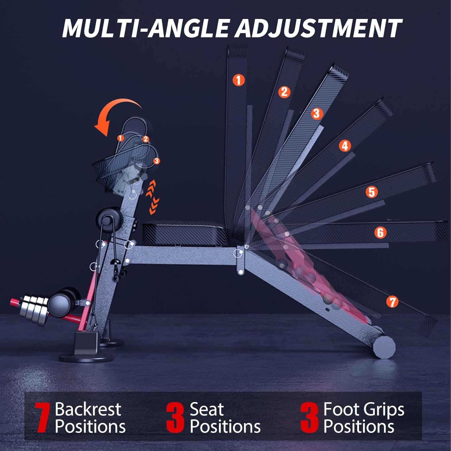Adjustable Weight Bench - Utility weightBenches for Exercise, Free Installation Design for Portable Fitness Strength Training Equipment at Home Gym - Image 3
