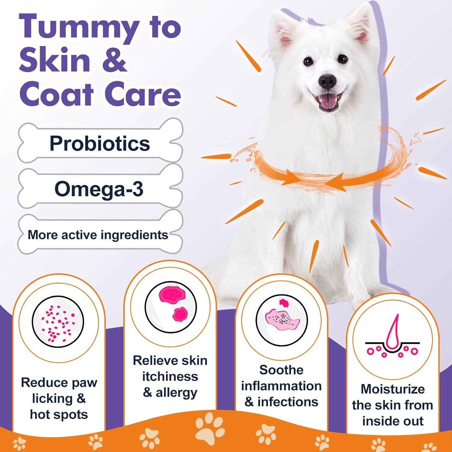 Probiotics for Dogs, Freeze-Dried Dog Probiotics and Digestive Enzymes, Plus Omega-3 for Itchy Skin, 3-in-1 Prebiotics for Digestive Health, Dog Vitamins and Supplements for Immune Health, 120 Bites - Image 6