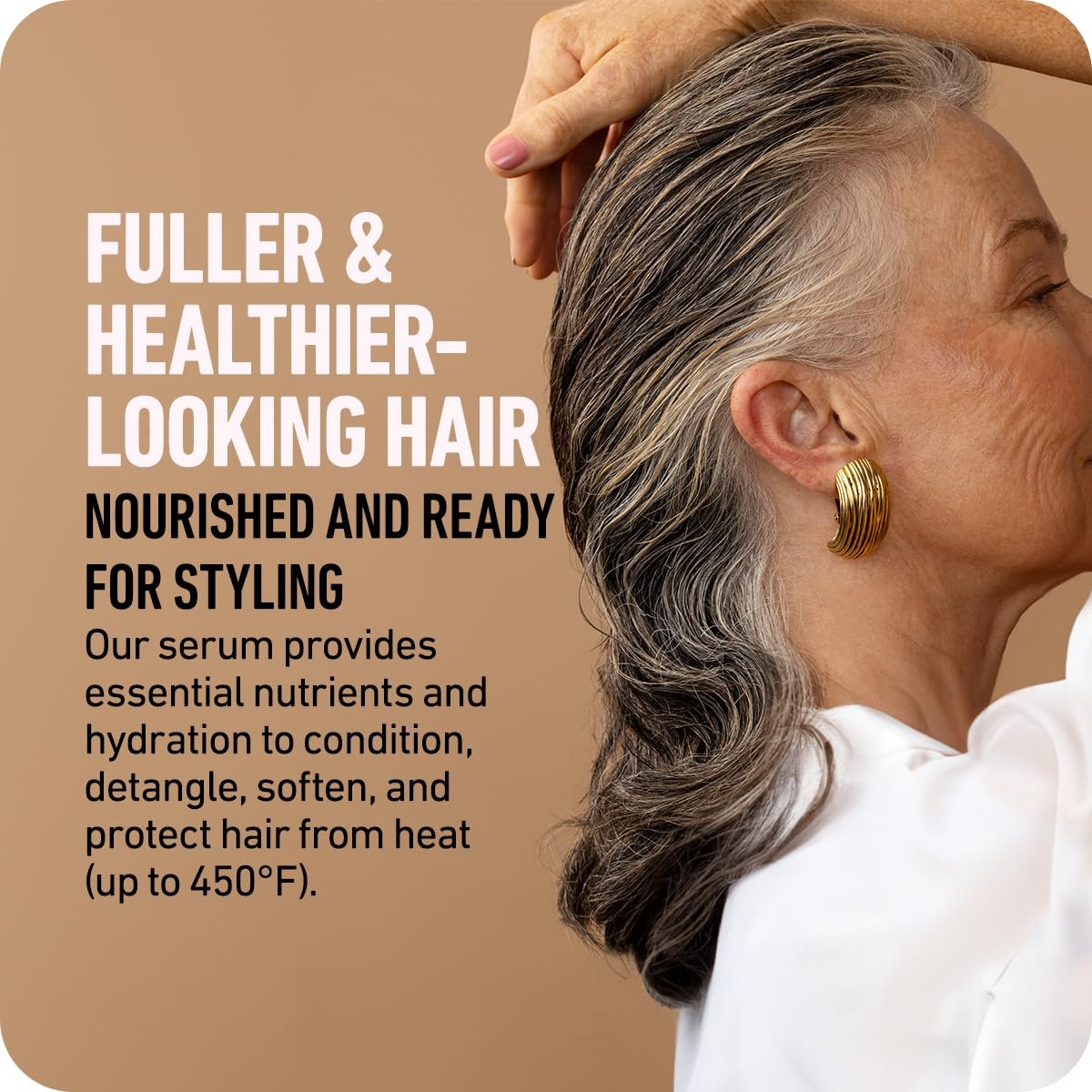 Boldify Leave In Conditioner & Heat Protectant - Hair Serum for Blow Dry and Styling, Nourishing Leave In Serum for Women & Men - Lightweight Thermal Protection to 450F with Biotin - Image 4