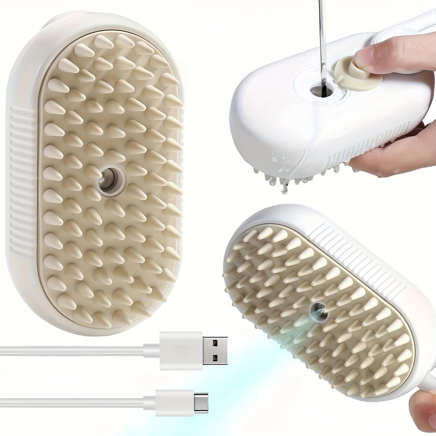 Spritz Defur Comb For Cats, 2025 New Cat Spritz Defur Comb, Cloud Care Cat Brush, 3 In 1 Pet Steam Brush For Shedding, Cat Grooming Brush Removing Tangled & Loosse Hair (2pcs) - Image 8