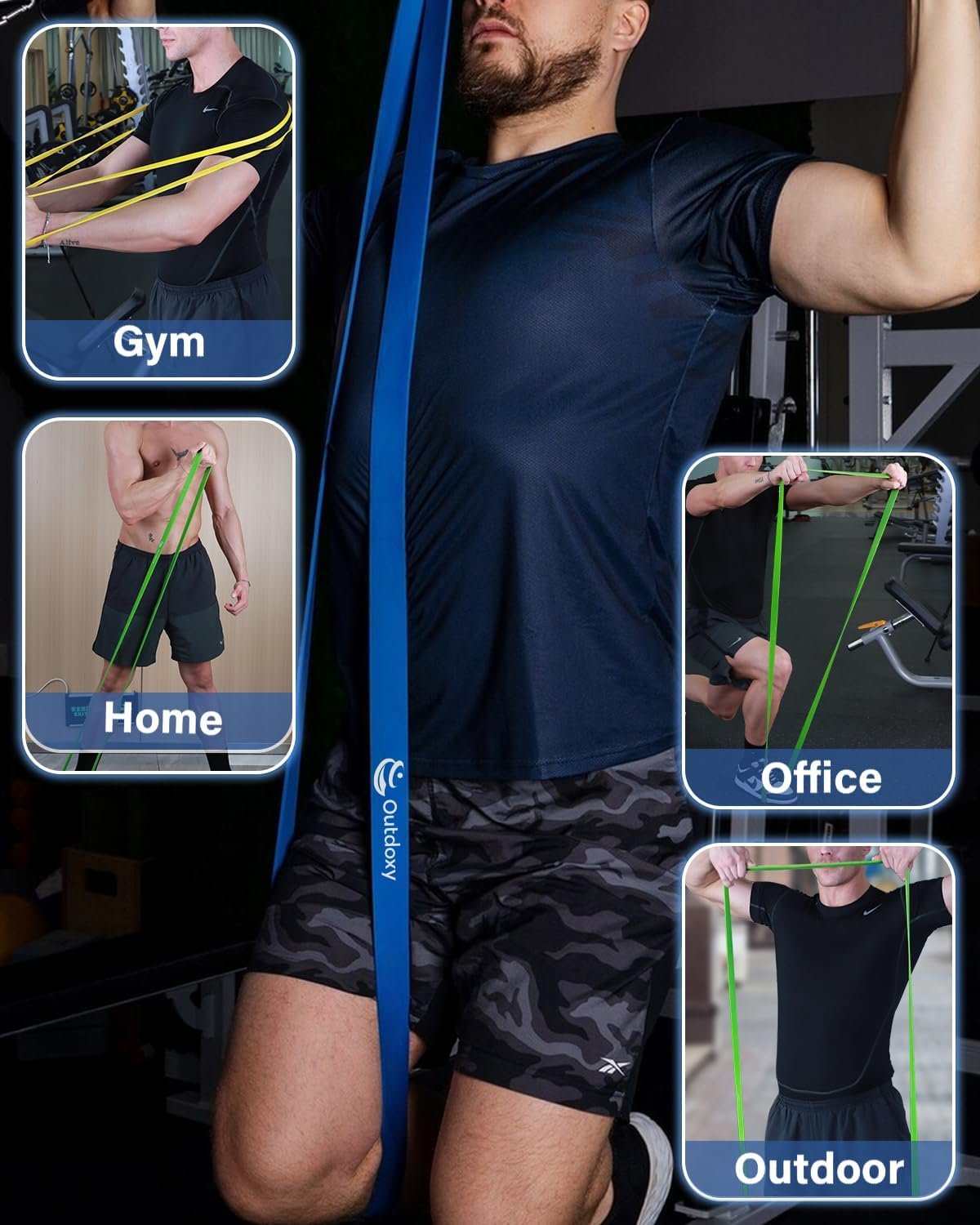 Resistance Bands, Pull Up Assistance Bands Set of 4, Exercise Bands for Men & Women, Heavy Duty Stretch Exercise Bands, Resistance Bands for Working Out, Muscle Training - Image 10