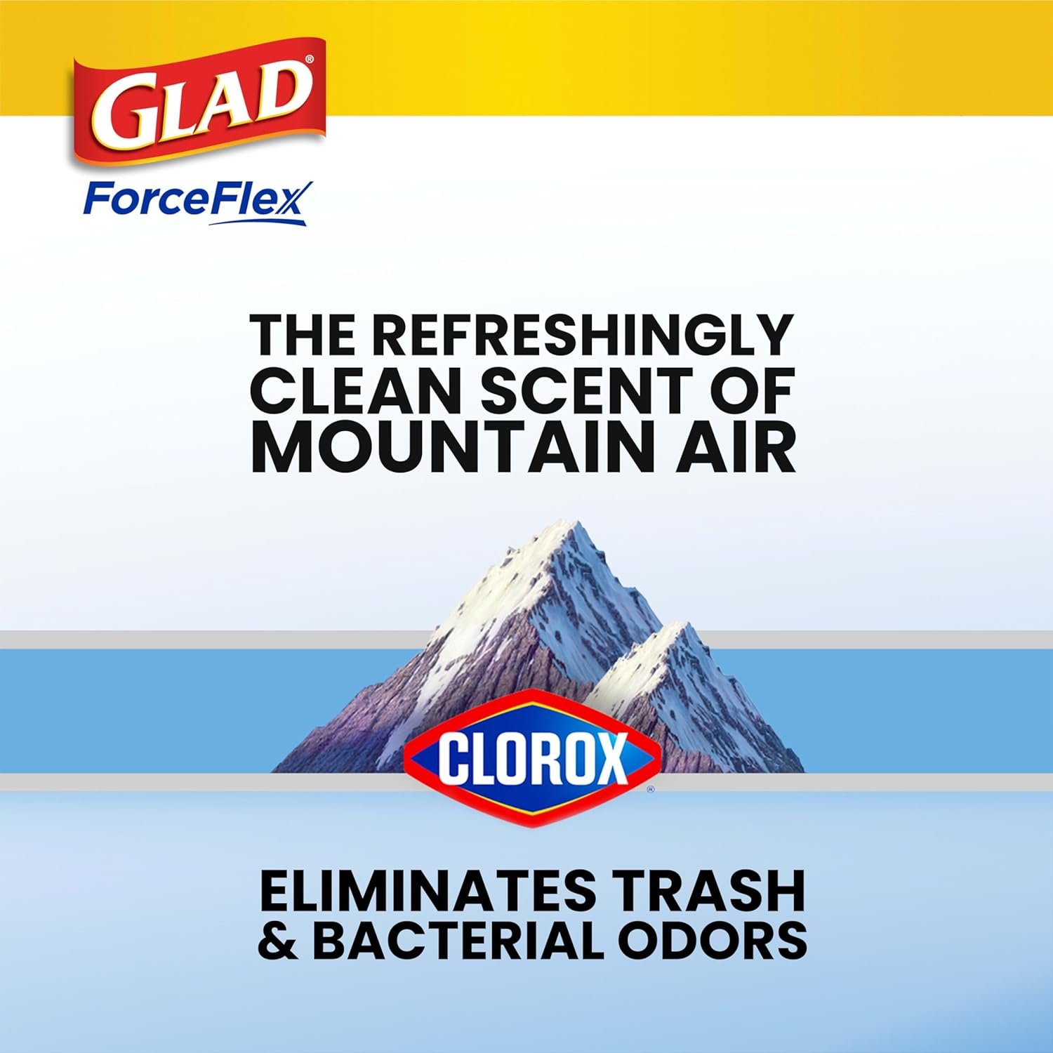 Glad Large Trash Bags, ForceFlex with Clorox, 30 Gal, Mountain Air, 50 Ct (Package May Vary) - Image 5