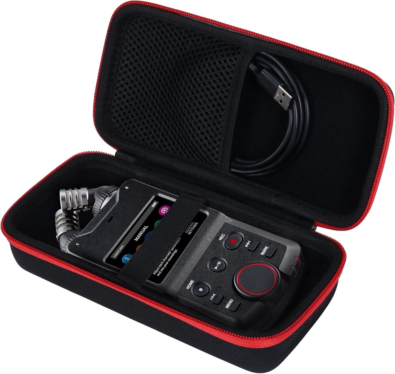 co2CREA Hard Case compatible with TASCAM Portacapture X6 32-bit Float Portable Audio Recorder - Image 3