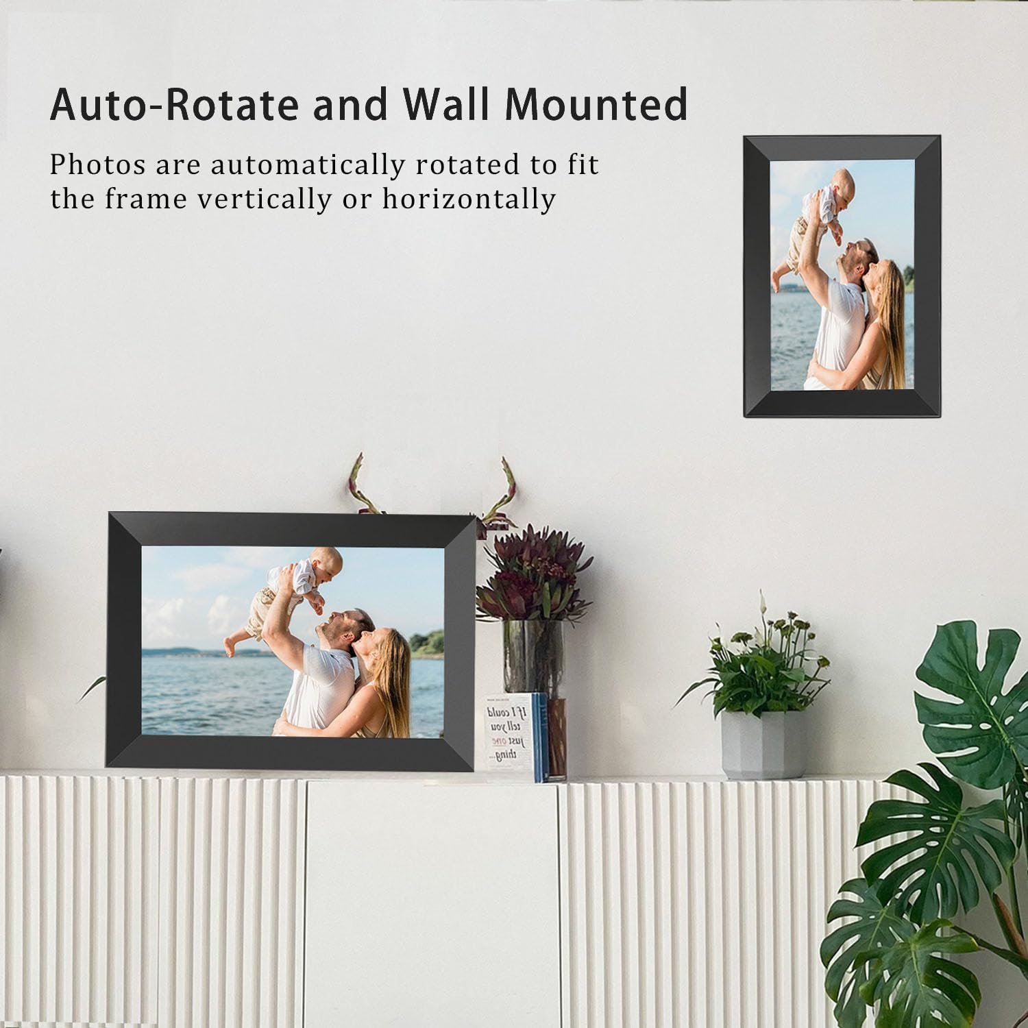 10.1 Inch Smart WiFi Digital Picture Frame 1280x800 HD IPS Touch Screen Photo Frame Electronic,Auto Rotate,Built-in 32GB Storage-Send Photos from Your Phone,Great Gifts - Image 5