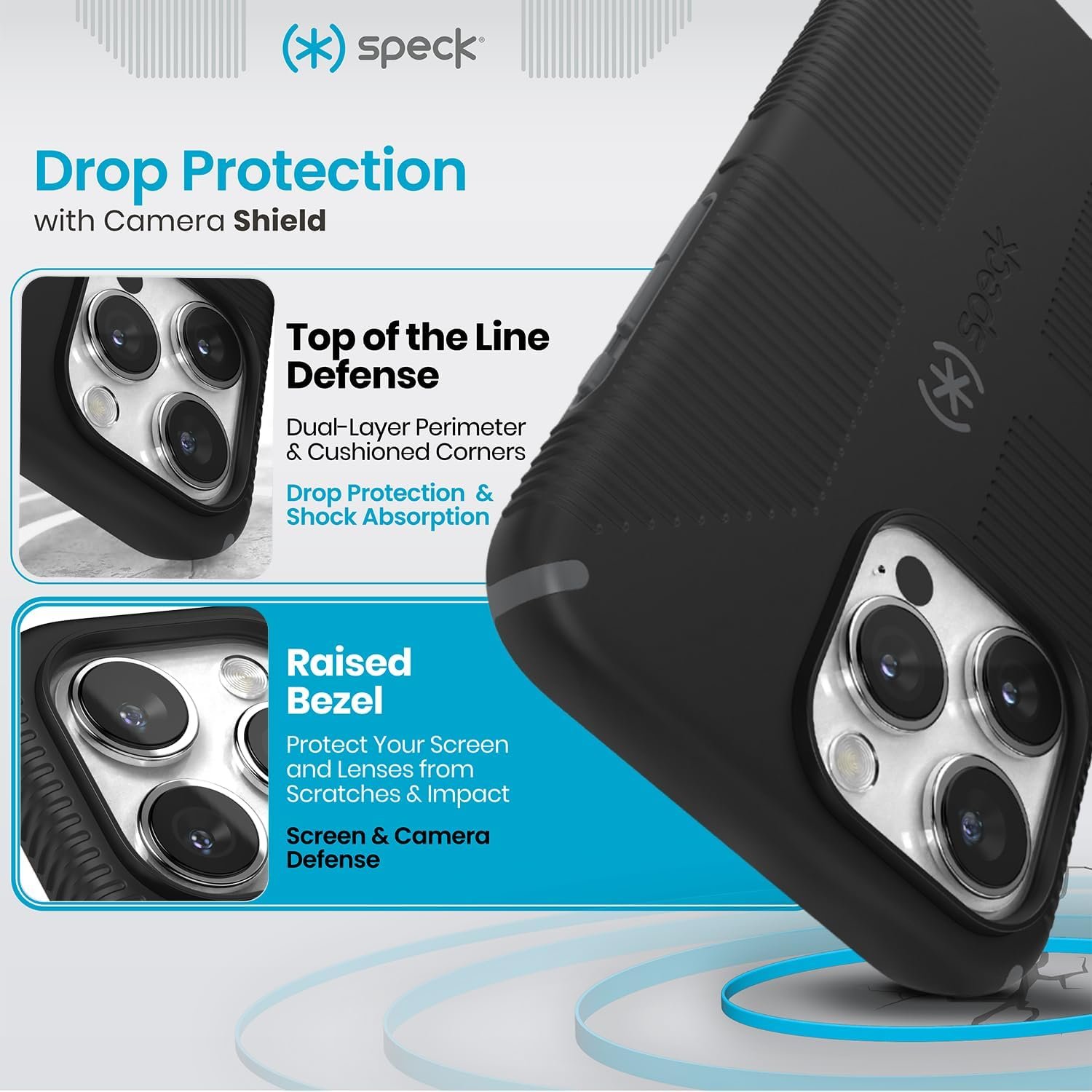 Speck MagSafe Case for iPhone 15 Pro Max - Drop & Camera Protection, Soft-Touch Secure Grip, Wireless Charging Compatible, Fits All 6.7 Inch Models Including iPhone 14 & 13 Pro Max - Grip Black - Image 5