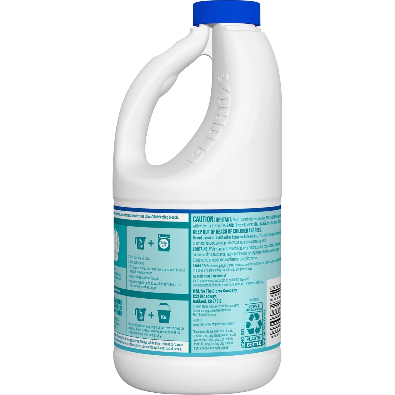 Clorox Splash-Less Bleach, Concentrated Formula, Clean Linen, 40 Ounce Bottle (Package May Vary) - Image 6