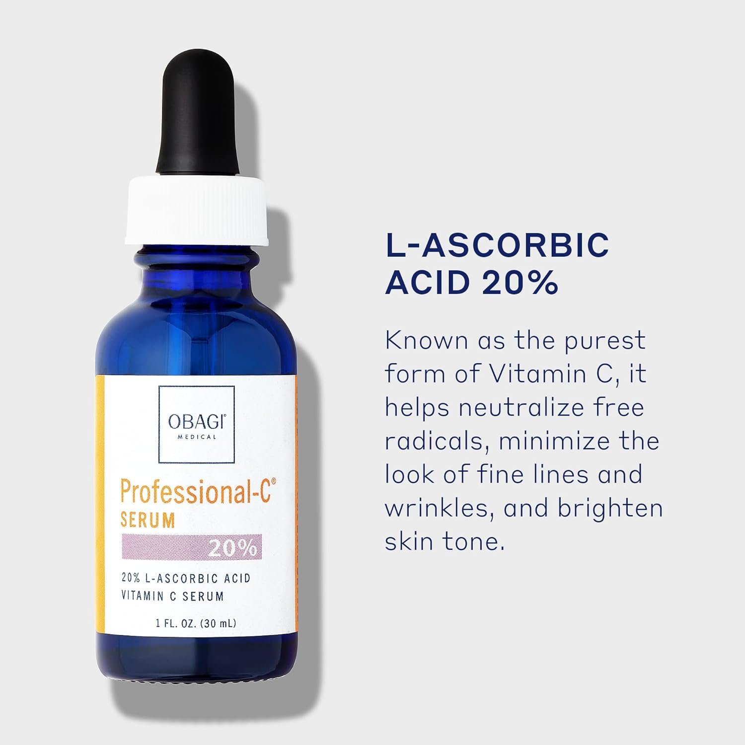 Obagi Professional-C 20% Vitamin C Serum – Helps Brighten Skin Tone and Minimize the Appearance of Fine Lines & Wrinkles – 0.42 oz - Image 8