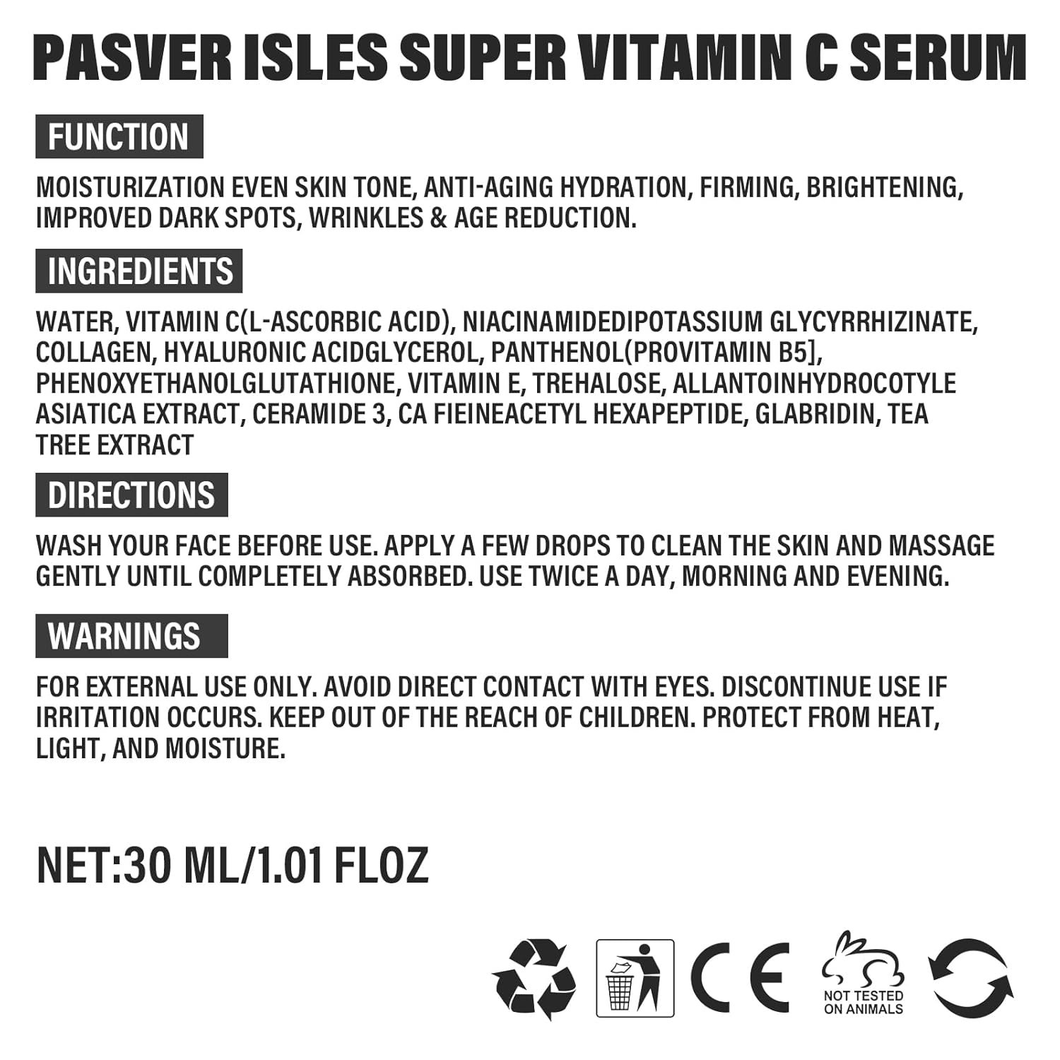 Super Vitamin C Serum for Women over 70: All-In-One Hydrating Anti-Aging Formula - Vitamin C, Hyaluronic Acid, Vitamin E, Caffeine, Hydrating, Lifting, Face Wrinkle & Age Spots Reduction - Image 3