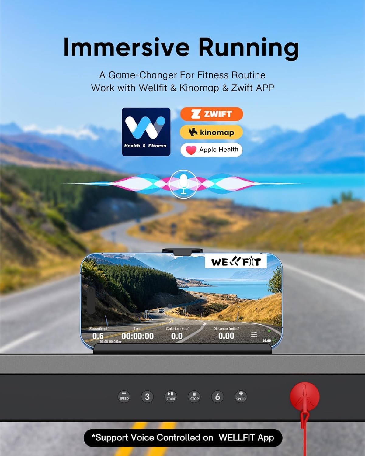 COZYINN Walking Pad Under Desk Treadmill: 2 in 1 Folding Incline Treadmill for Home Office with Console Remote APP Control - 2.5HP Quiet Portable Foldable Walking Pad with 320lbs Capacity LED Screen - Image 4