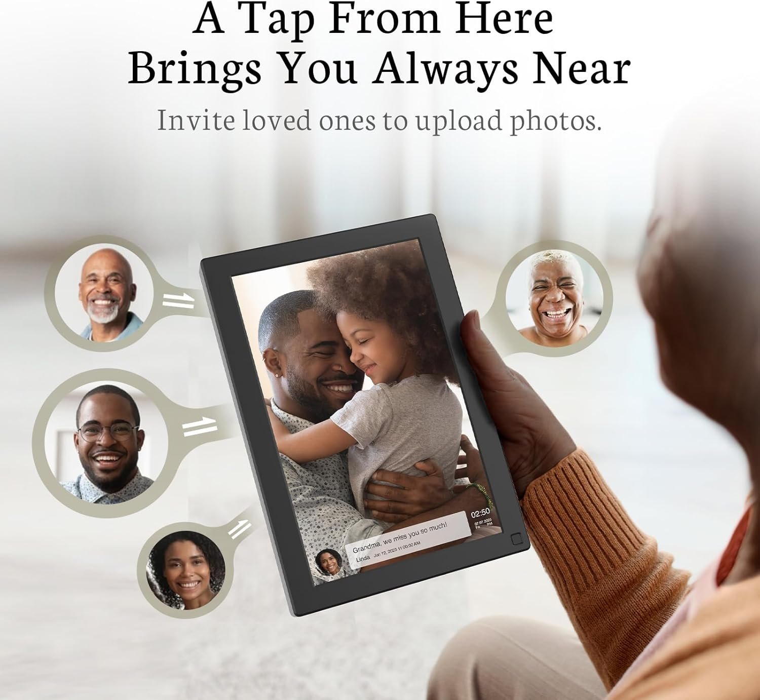 BSIMB 10.1 Inch Digital Picture Frame, WiFi Digital Photo Frame Touchscreen 1280x800 HD 32GB Electronic Picture Frame, Auto-Rotate, Wall Mountable, Share Photos via App/Email, Gift for Women - Image 7