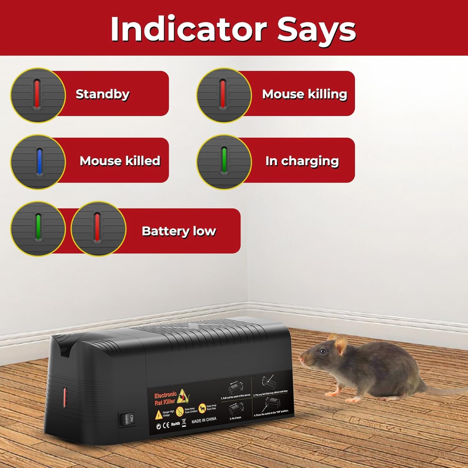 Electronic Rat Trap Mouse Zapper for Homes, Fast Kill, Reusable Electric Mouse Trap for Indoor Use, No Touch No See, Rat & Mouse Traps - Image 7