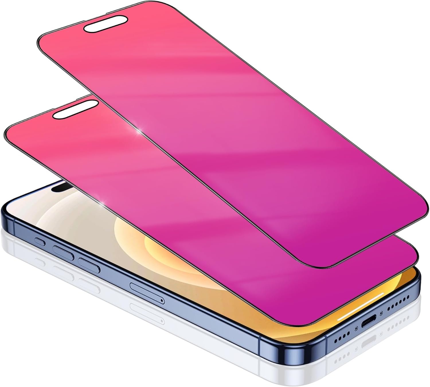 2 Pack Compatible with iPhone 15 Pro Max and Compatible with iPhone 15 Plus Privacy Screen Protector Gradient colorful 25 Degree Anti-Spy Tempered Glass Anti-Bluelight Bubble Free Full - Image 2