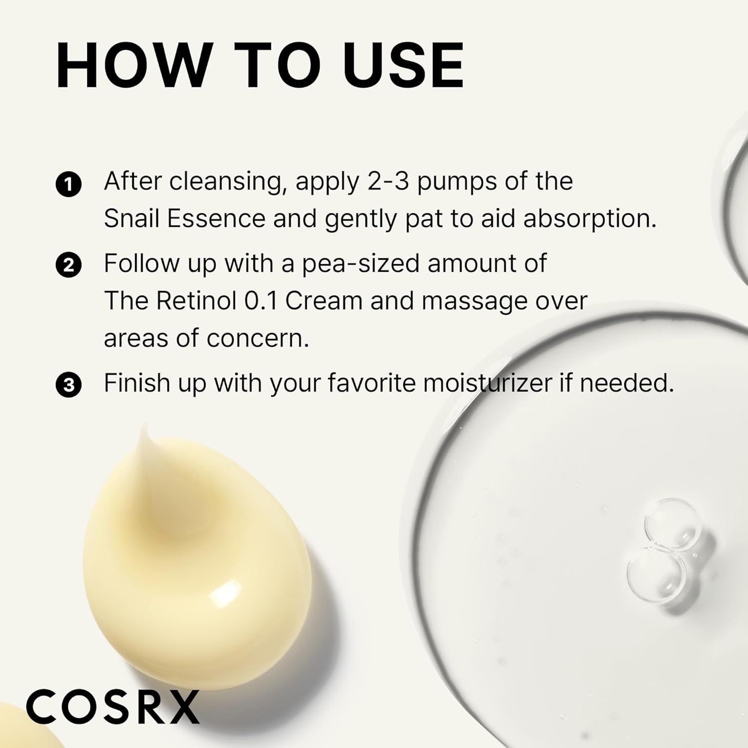 COSRX Glass Skin Starter Set, Amazon Exclusive, Advanced Snail 96% Mucin Power Essence & Retinol 0.1% Cream Mini Sample, Daily Hydrating & Firming Korean Skin Care Kit, Gift Set - Image 6