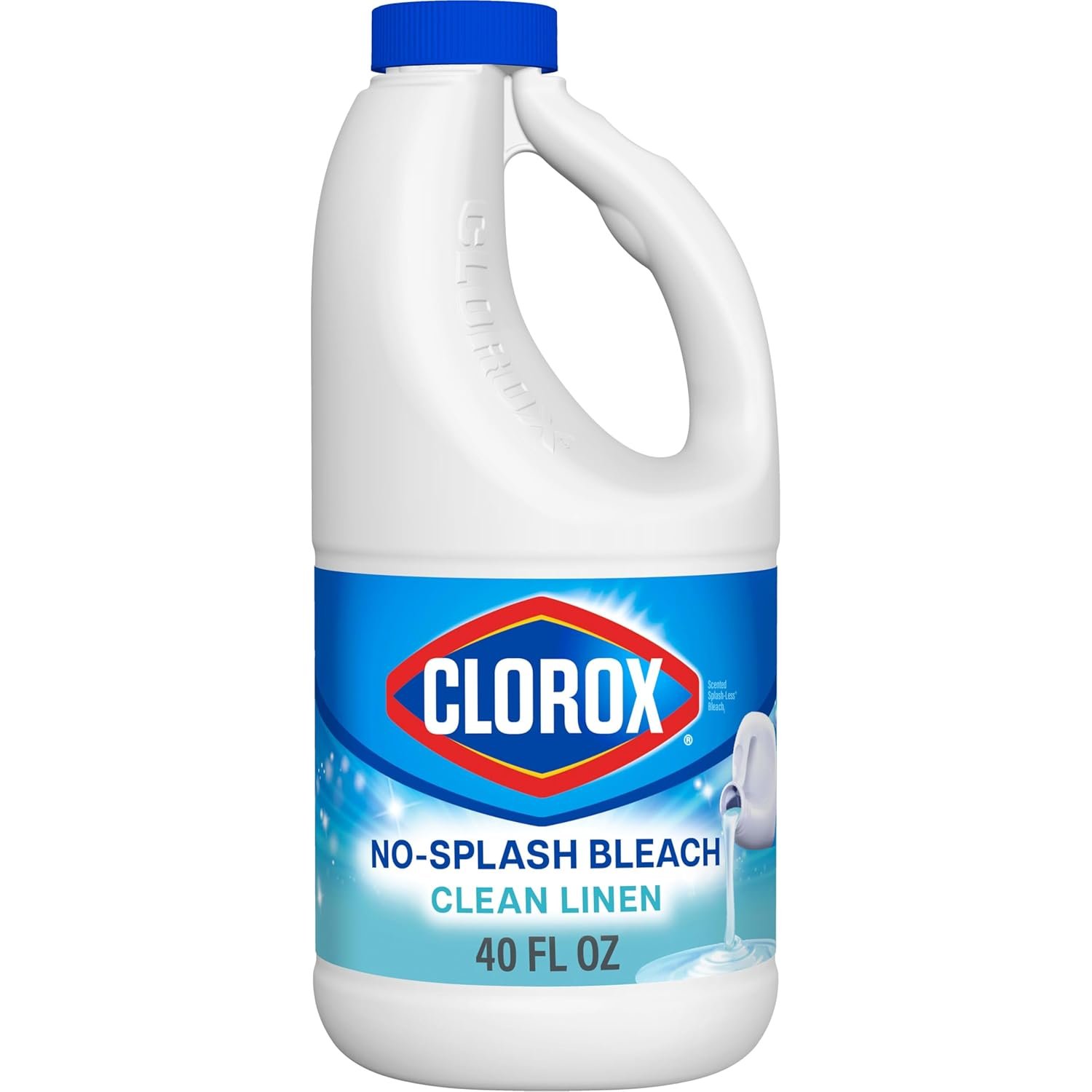 Clorox Splash-Less Bleach, Concentrated Formula, Clean Linen, 40 Ounce Bottle (Package May Vary) - Image 2