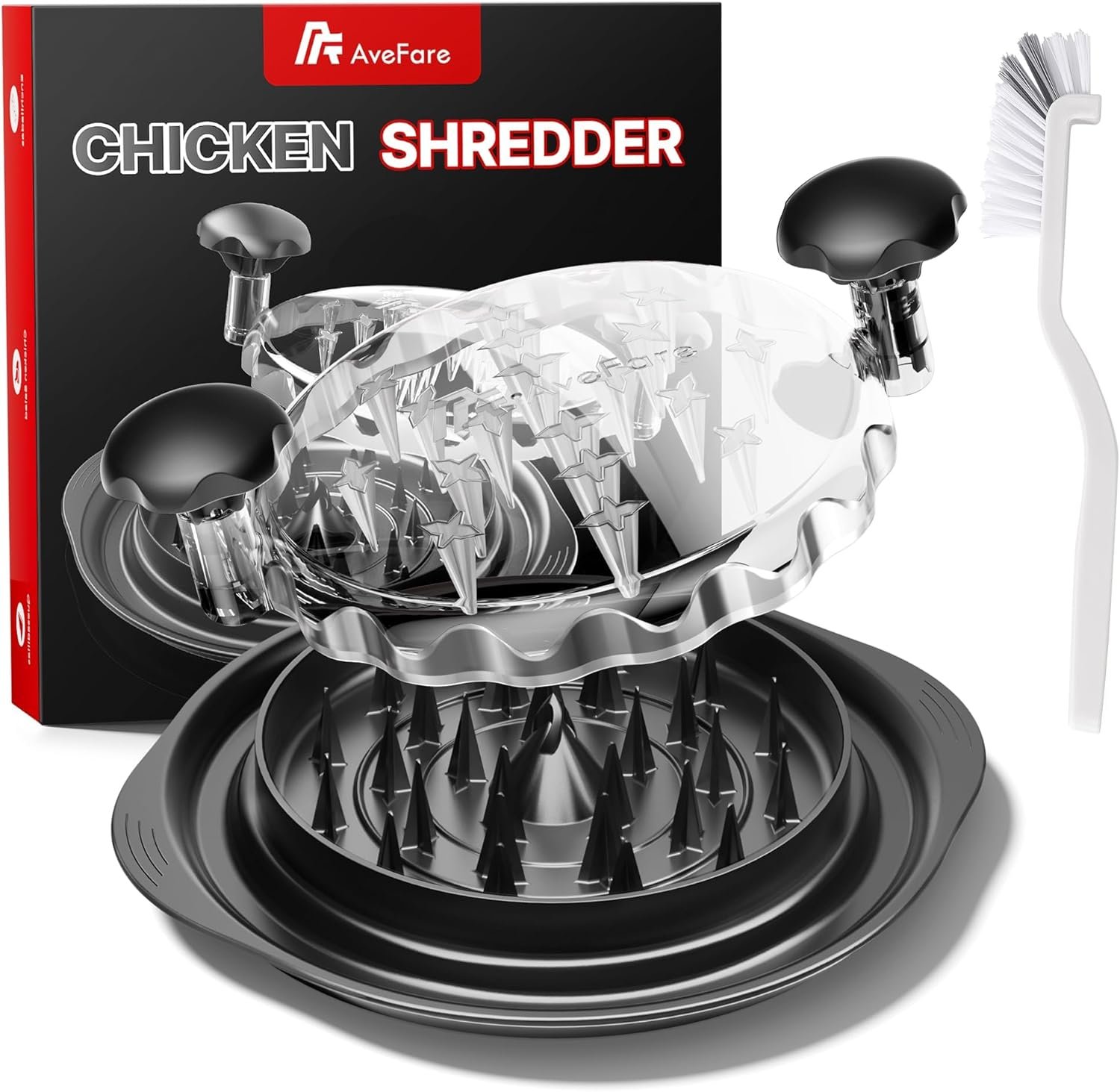 Chicken Shredder, 10.8" Visible Chicken Breast Shredder Tool Twist, Large Meat Shredder Machine - Ergonomic Handle, Dishwasher Safe, Anti-Slip, Cleaning Brush, Heat Resistant, BPA Free - Image 2