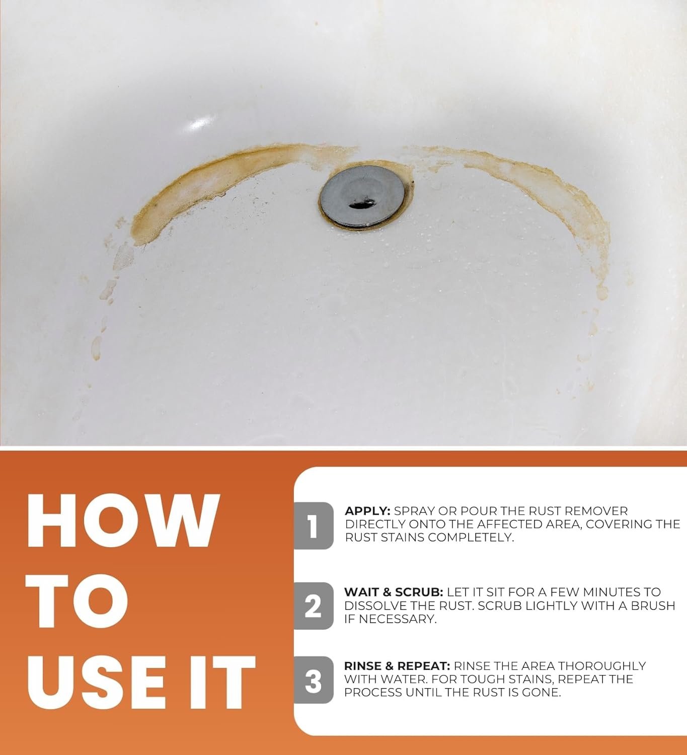 GROVE Rust Remover Spray 16 oz Bundle with Microfiber Cloth - Rust Stain Remover - Hard Water Toilet Stain Cleaner - Dissolves Rust on Tubs, Sinks, and Showers - (2 Items) - Image 3