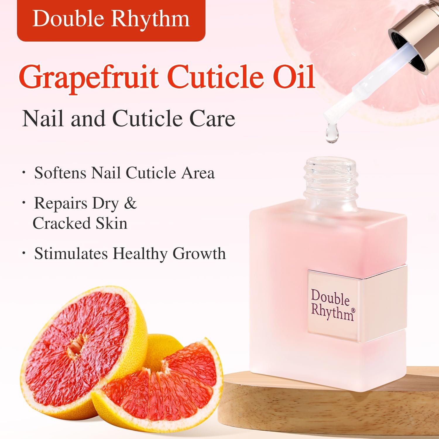 Double Rhythm Natural Cuticle Oil Revitalizing Cuticle Oil for Nails with Vitamin E Repaired Cuticles Overnight Cuticle Softener Nail Strengthener Protector for Damaged Dry Thin Nail - Image 3