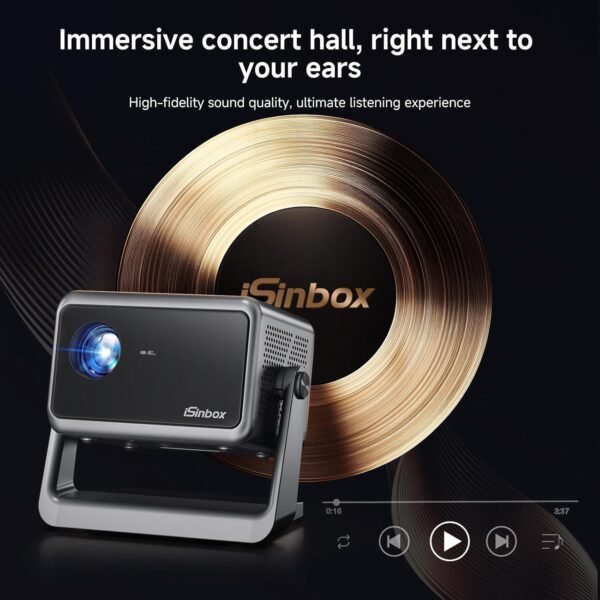 [Auto Focus & Keystone] Mini Projector with 1080P, iSinbox WiFi6 Bluetooth 135°Rotatable Portable Ceiling Projector for Bedroom, Home Cinema Video Projectors for TV Stick/PS5/Phone - Image 7