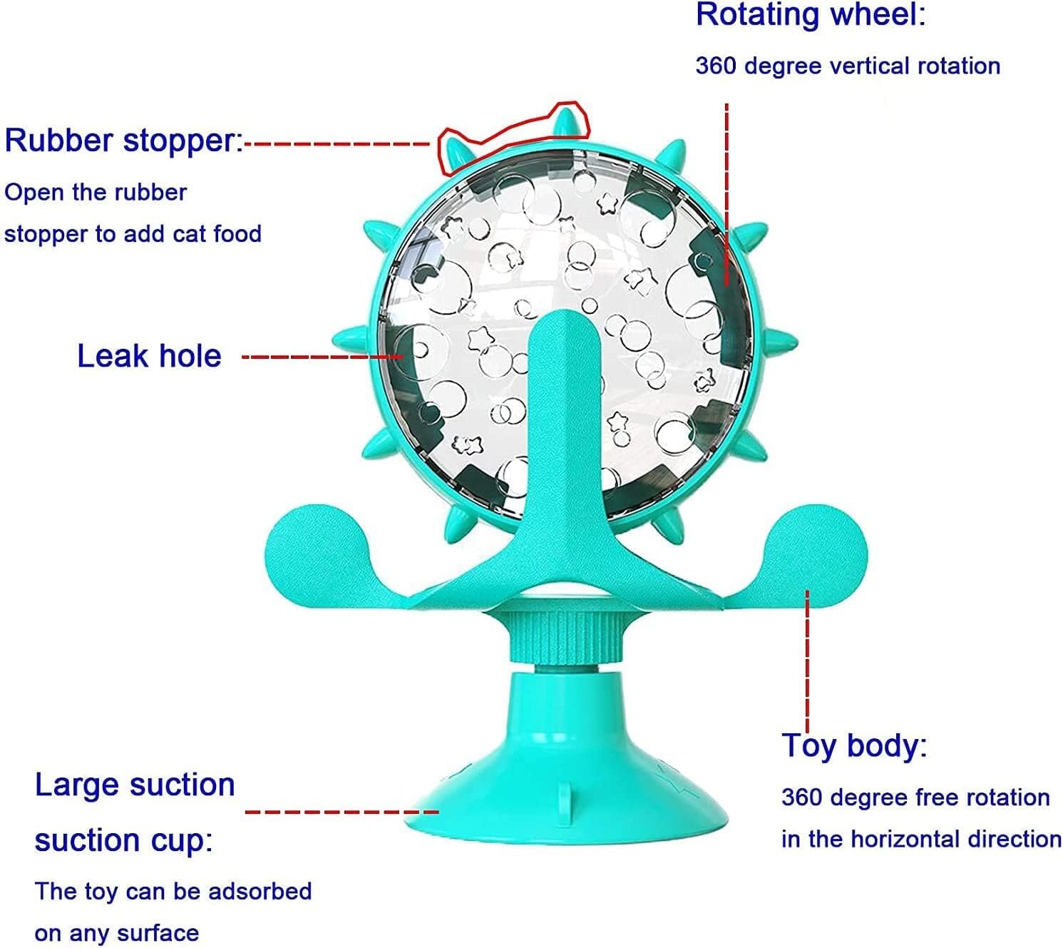 Small Animal Treat Ball Toy, 360° Rotating Hedgehog Toys with Suction Cup, Hedgehog Enrichment Toys, Hedgehog Supplies, Hedgehog Cage Toys, Rat Enrichment Toys, Hamster Toys - Image 3