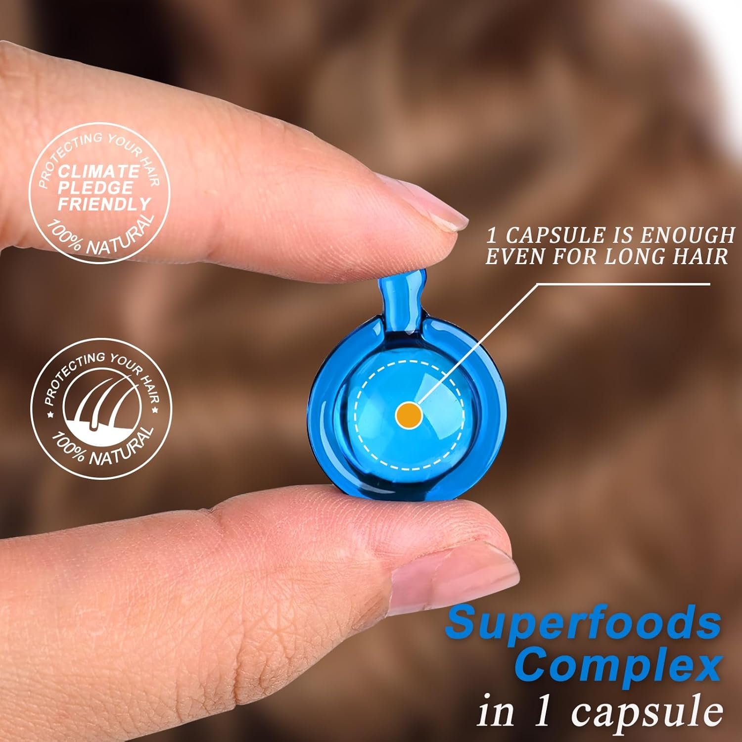 Hair Oil Capluse for Frizzy & Dry Hair, Keratin Styling with Argan, Jojoba & Avocado Oils - No Rinse Serum with Vitamin A C E and Pro B5 - Image 8