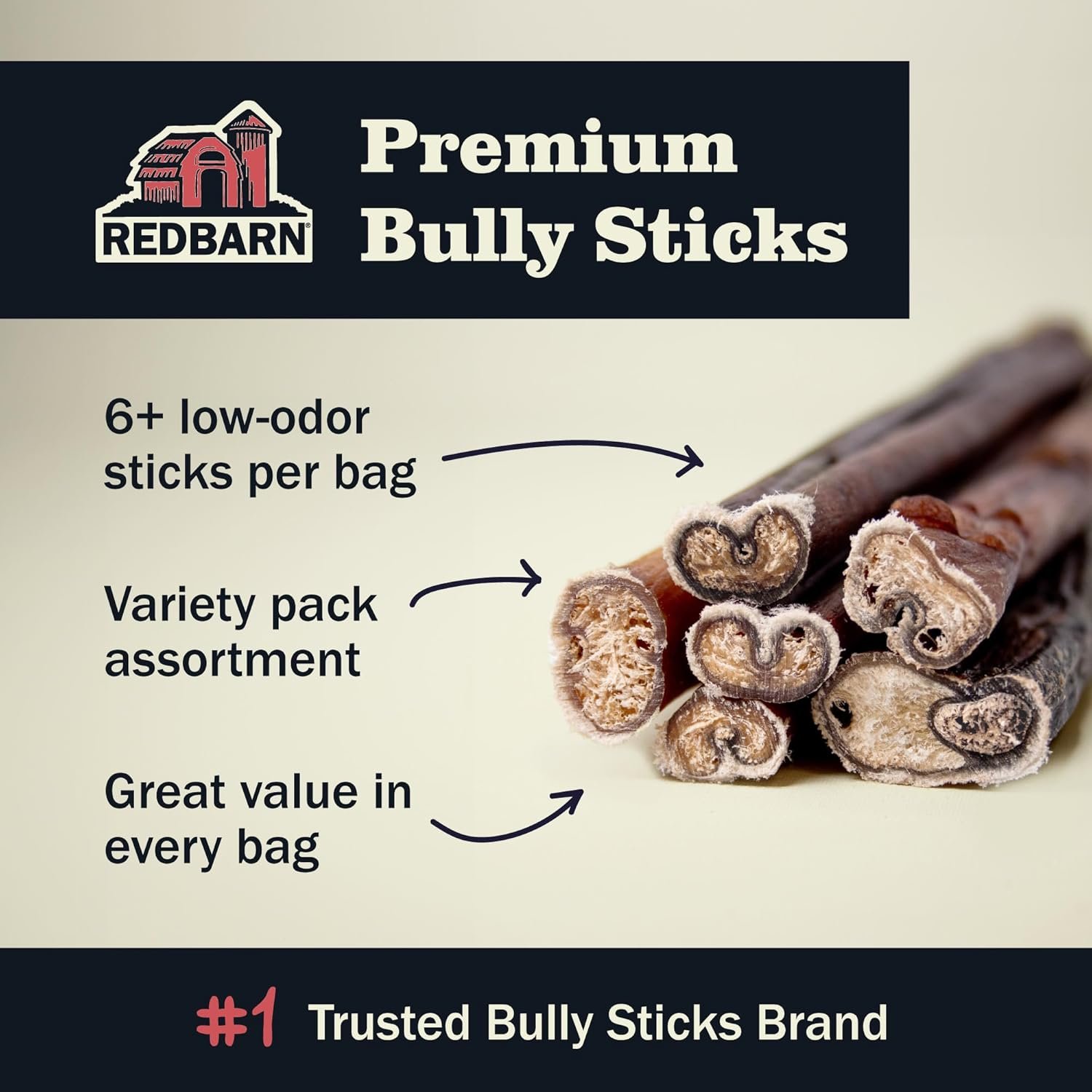 Redbarn Pet Products All Natural 5-8" Bully Sticks for Small & Large Dogs - Healthy Long Lasting Chews Variety Party Pack - 100% Beef Single Ingredient Low Odor Rawhide Free Dental Treats - 8 oz Bag - Image 3