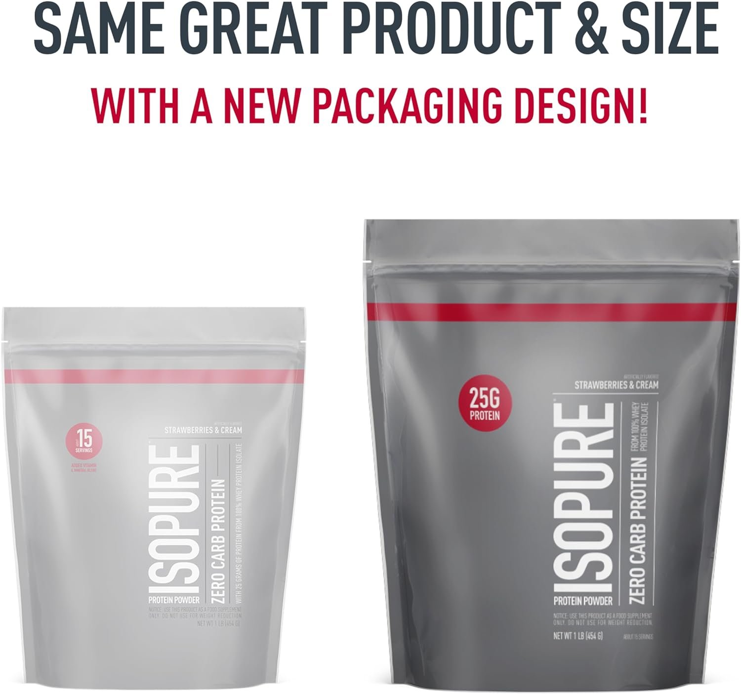 Isopure Protein Powder, Zero Carb Whey Isolate, Gluten Free, Lactose Free, 25g Protein, Keto Friendly, Strawberries & Cream, 15 Servings, 1 Pound (Packaging May Vary) - Image 11