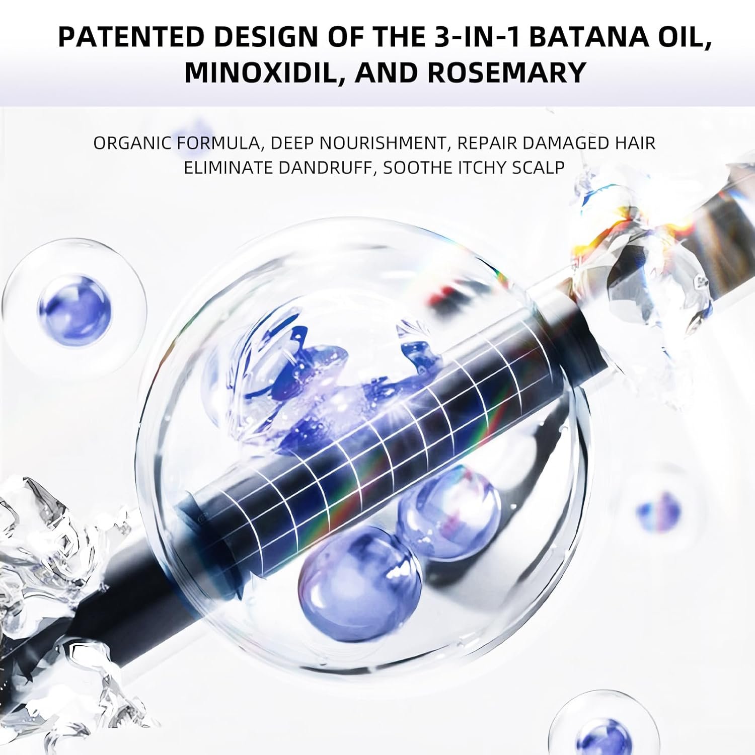 Batana Oil For Hair Growth - 3in1 Hair Serum, 4.2 oz, Batana Oil + Minoxidil + Rosemary, For Thinning Hair & Scalp Care - Image 3