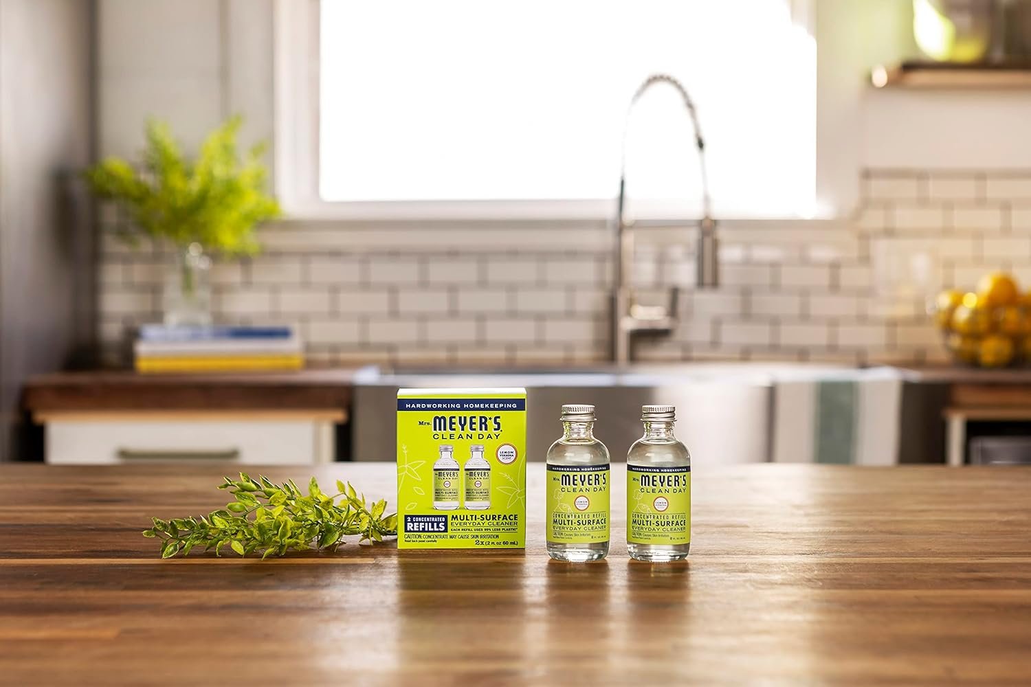 MRS. MEYER'S CLEAN DAY Multi-Surface Everyday Cleaner Concentrated Refills, 4 Concentrated Refills (2 Fl. Oz. each), Eco Friendly, Lemon Verbena Scent, Makes 64 Fl. Oz. Total - Image 7