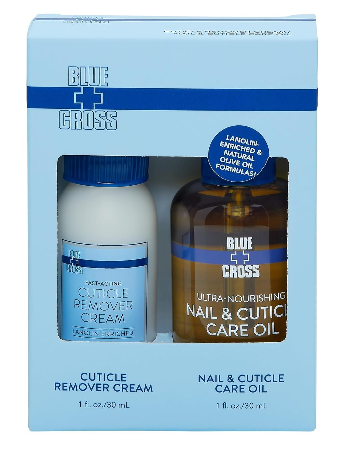 Blue Cross Cuticle Remover Cream for Dry Damaged Cuticles + Professional Nail & Cuticle Care Oil, 2 Pack Gift Set, Cuticle Oil 1oz + Cuticle Softener Cream 1oz, Made in USA - Image 2