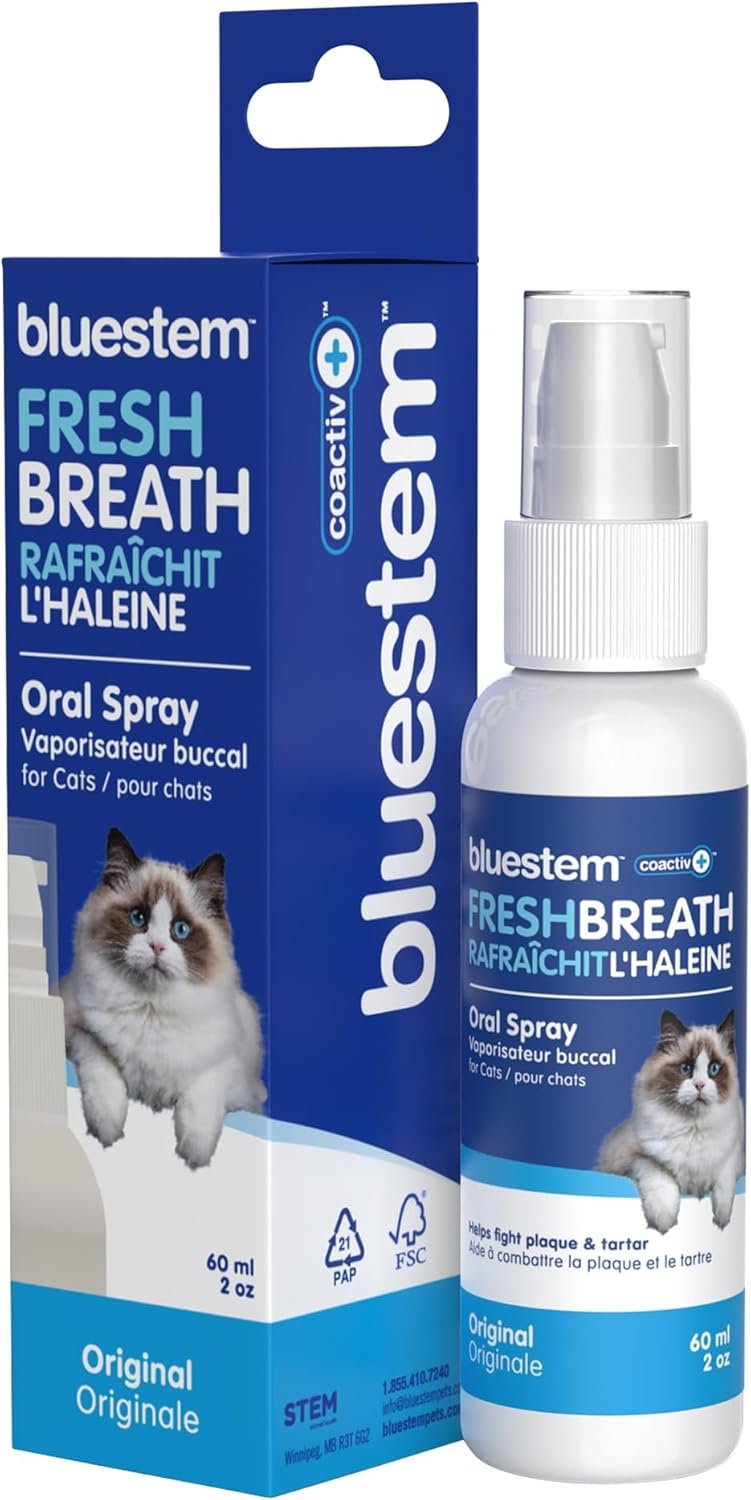 Cat Oral Spray Breath Freshener: Pet Dental Teeth and Mouth Cleaning Spray That Treats All Cats Bad Breath Smell When Breathing. Tooth Tartar, Plaque Cleaner Remedy. Small Mint Flavor Remover for Pets - Image 2