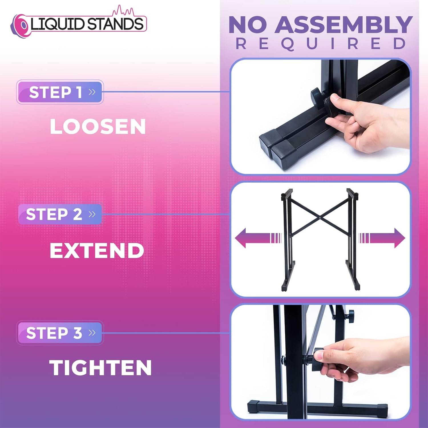Liquid Stands Portable Audio Mixer Stand - Angled Foldable & Adjustable Studio Music Mixer Synth Stand - MPC Stand For Drum Machines, DJ Turntables, Audio Rack Music Equipment & More - Image 4