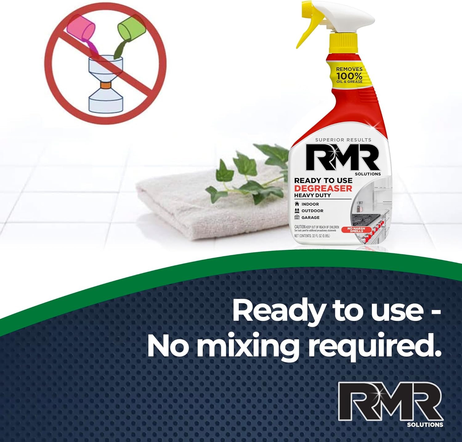 RMR Degreaser and Cleaner - Ready to Use Indoor/Outdoor Formula Works on Contact, For Heavy-Duty Cooking Surfaces, Indoor, Outdoor, Automotive, and Equipment Cleaning, 30 Fluid Ounce - Image 4