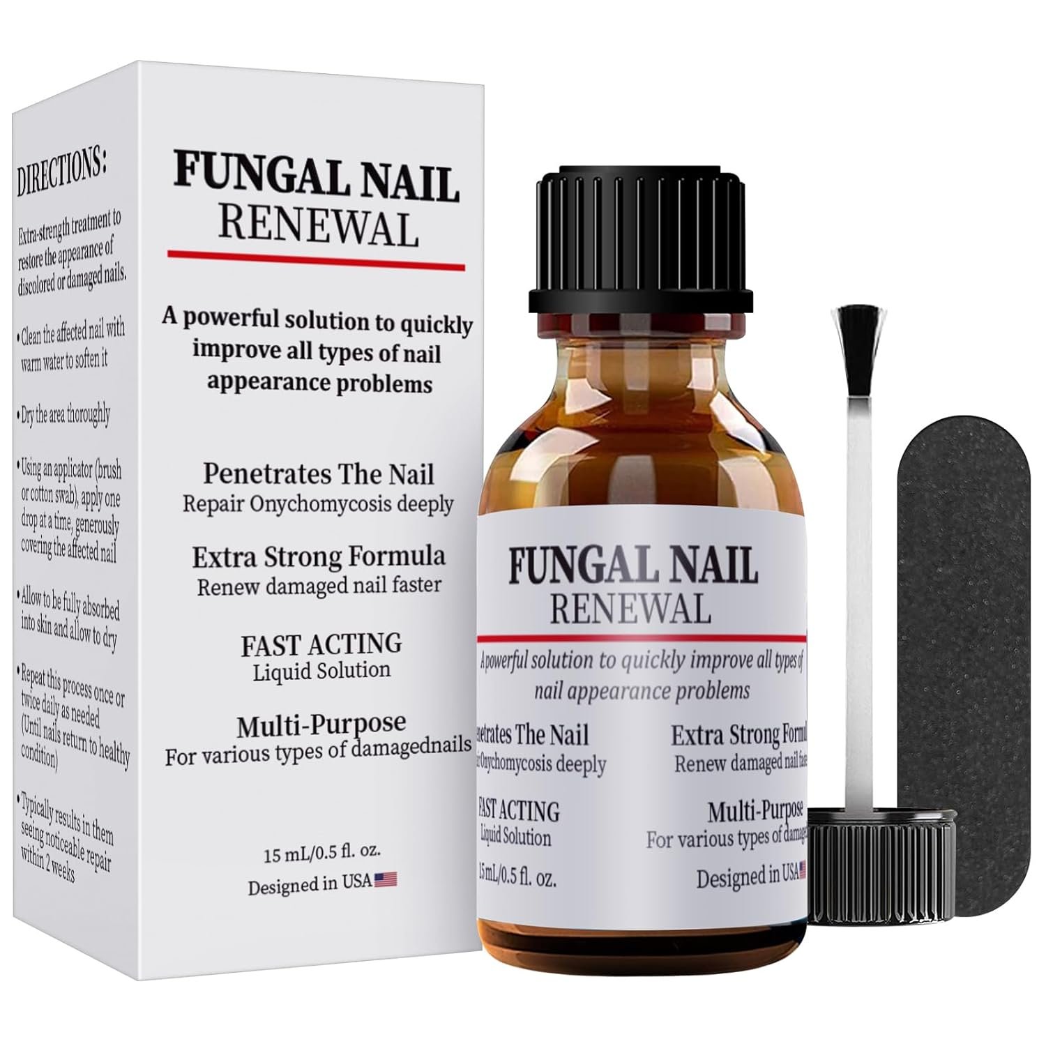 Extra Strength Toenail Fungus Treatment For Toenail Or Fingernail, Fast Acting Nail Repair Liquid for Damaged & Discoloration Nail with Nail File-d8 - Image 2