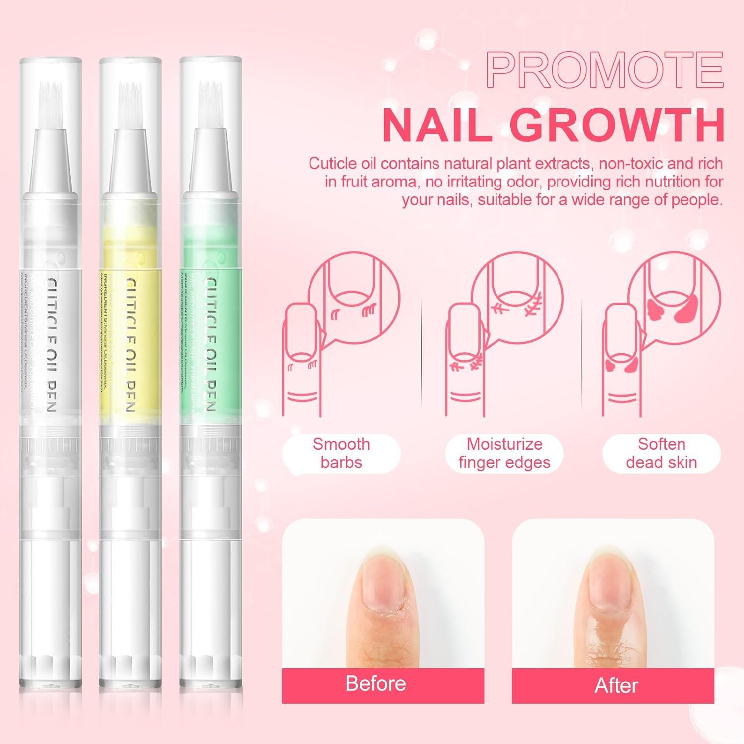 10Pcs Cuticle Oil Pen for Nails Cuticle Oil Bulk for Nail Strength Nail Care Nail Softener Natural Moist Gel Nail Nourishment DIY Manicure Tools Home Salon Gifts for Women - Image 6