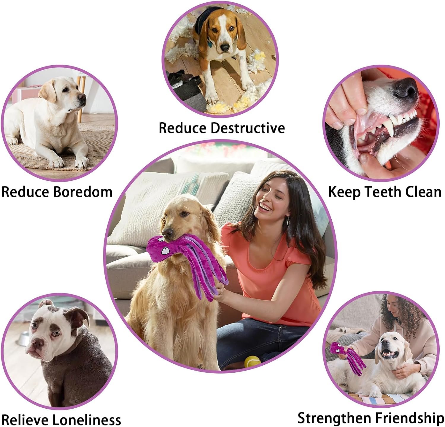 Octopus Dog Toy, Squeaky Dog Toys to Keep Them Busy, Dog Toys No Stuffing, Crinkle Dog Toys for Small Medium Large Dogs - Image 8