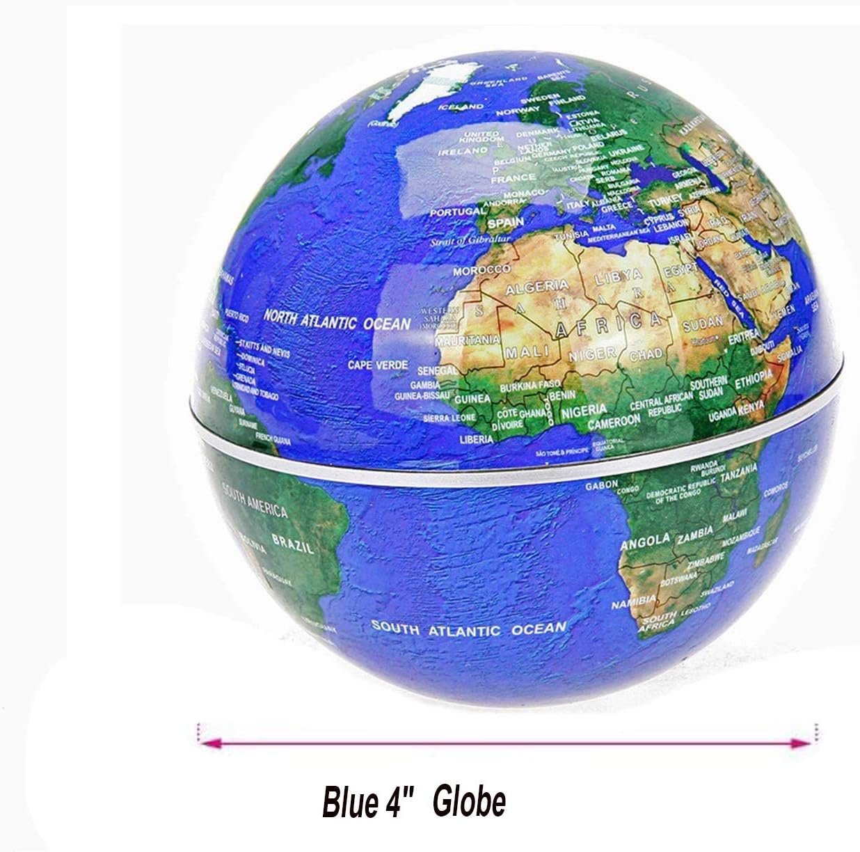 Magnetic Floating Globe Levitation 4inch Floating Globe Led Light World Map with C Shape Base (Blue 4" Globe) - Image 4