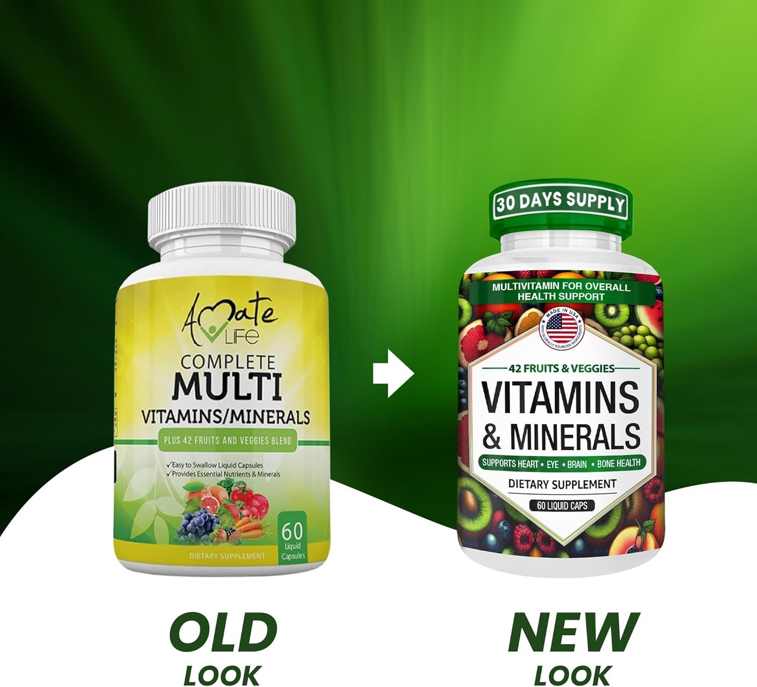 Amate Life Multivitamins/Minerals Capsules with Zinc and Premium 42 Fruits and Veggies Blend for Immune Support Daily Multivitamin Capsule Antioxidant Supplement for Immunity System 60 Capsules - Image 8