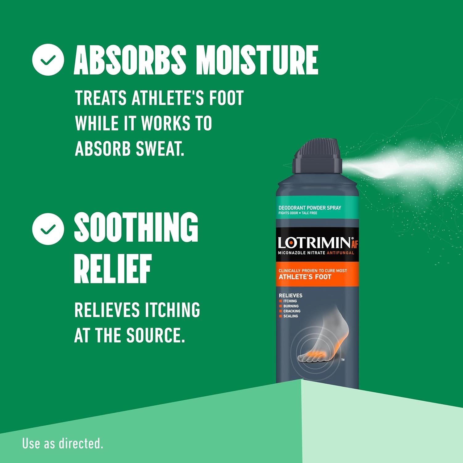 Lotrimin Athlete's Foot Deodorant Antifungal Powder Spray, Miconazole Nitrate 2%, Clinically Proven Effective Antifungal Treatment of Most AF, Jock Itch & Ringworm, 4.6 Ounce (Pack of 3) - Image 4