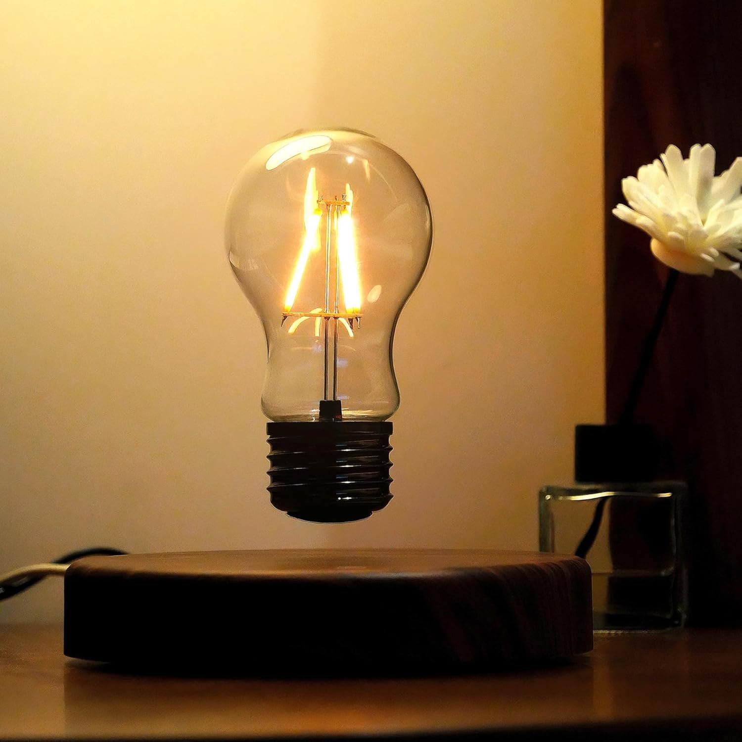 Floating Light Bulb, Magnetic Levitating LED Desk Lamp Table lamp Night Light, 360 Degree Automatic Rotating Light, Unique Gifts for Christmas Office Decor - Image 5