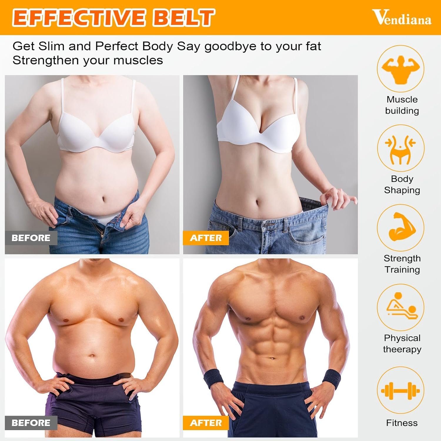 ABS Stimulator Muscle Toner Flex Fitness Belt for Arm Foot and Waist FDA Cleared AB Machine Abdominal Toning Ems AB Electro Stimulators Body Exercise Equipment Abdomen Home Office Workout - Image 6