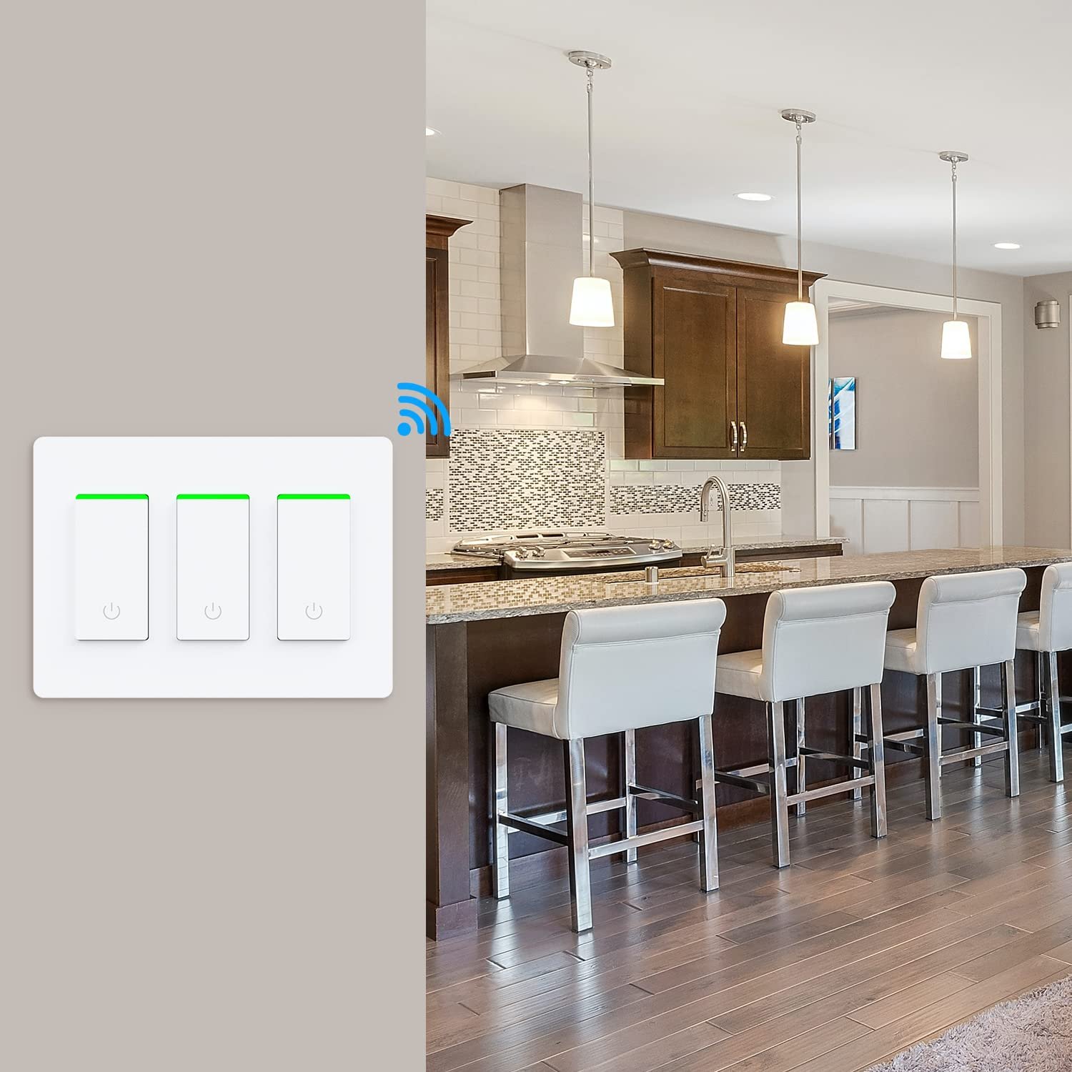 Smart Switch 3Gang Smart Light Switch 3 Gang Milfra 2.4Ghz in-Wall Smart Switch Alexa WiFi Switch Work with Alexa Google Assistant,Need Neutral Wire,Single-Pole Only - Image 6