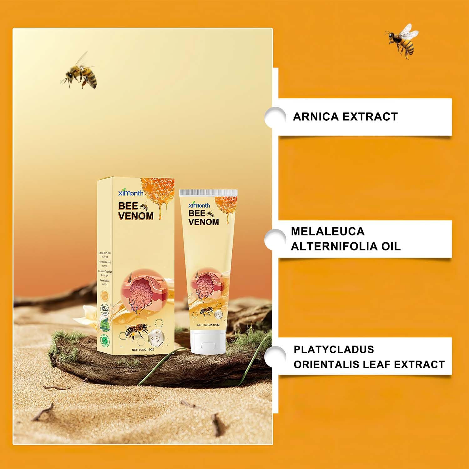 2Pcs Bee Venom Treatment Cream,2024 Professional Bee Venom Repair Cream,Bee Venom Cream Hydrating Moisturizing Treatment Cream for Men&Women - Image 7