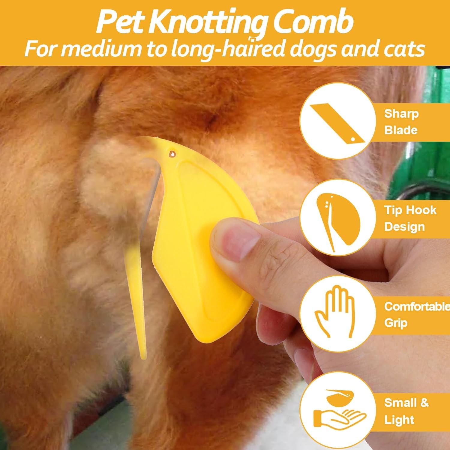 XANGNIER Pet Grooming Brush and Knotting Comb Tools,2024 Multifunctional Pet Shedding Comb for Removing Tangled and Loose Hair,Dematting Deshedding Undercoat Rake for Dogs/Cats Grooming Supplies,6 Pcs - Image 7