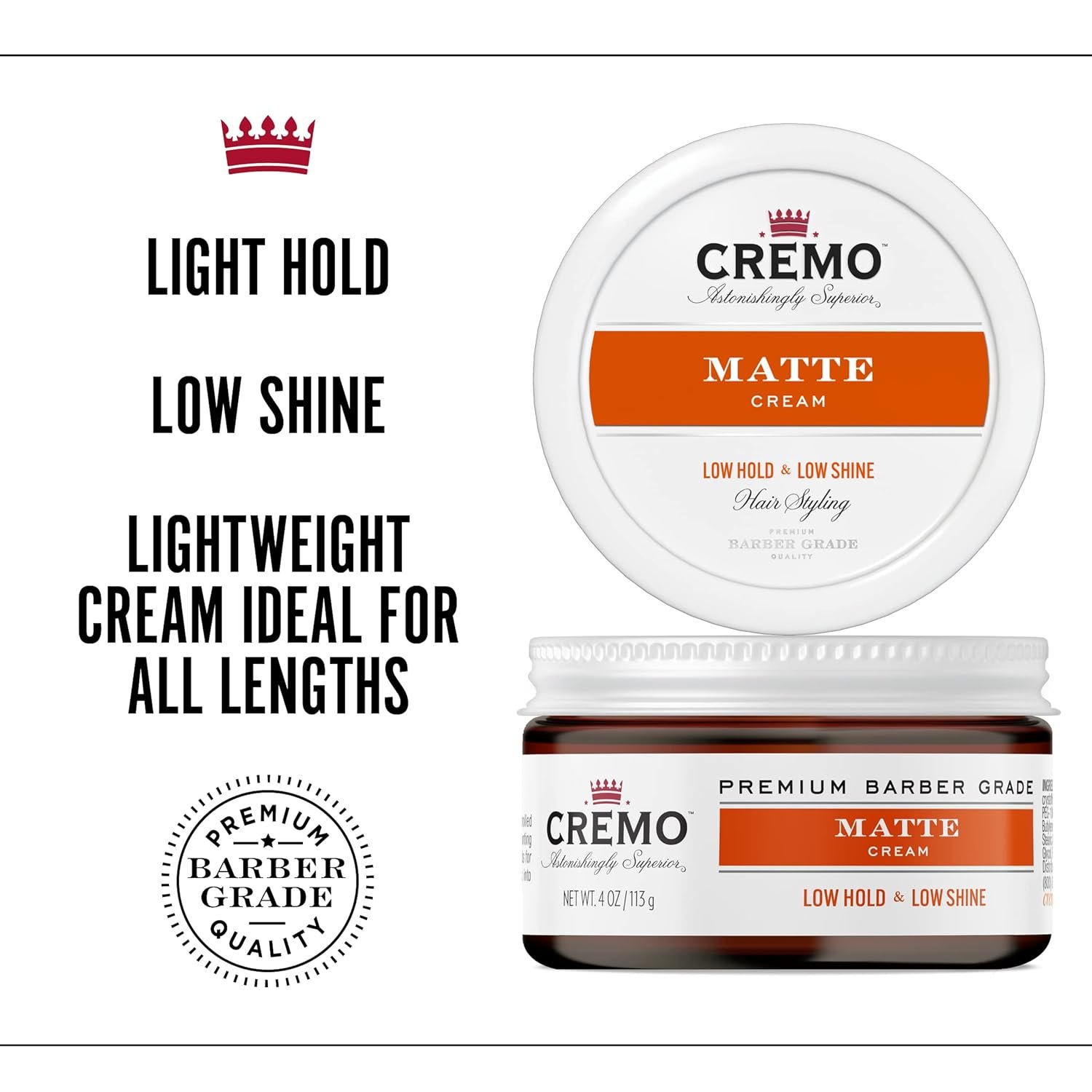 Cremo 4 Oz Barber Grade Hair Styling Matte Cream & Thickening Paste Bundle - Image 5