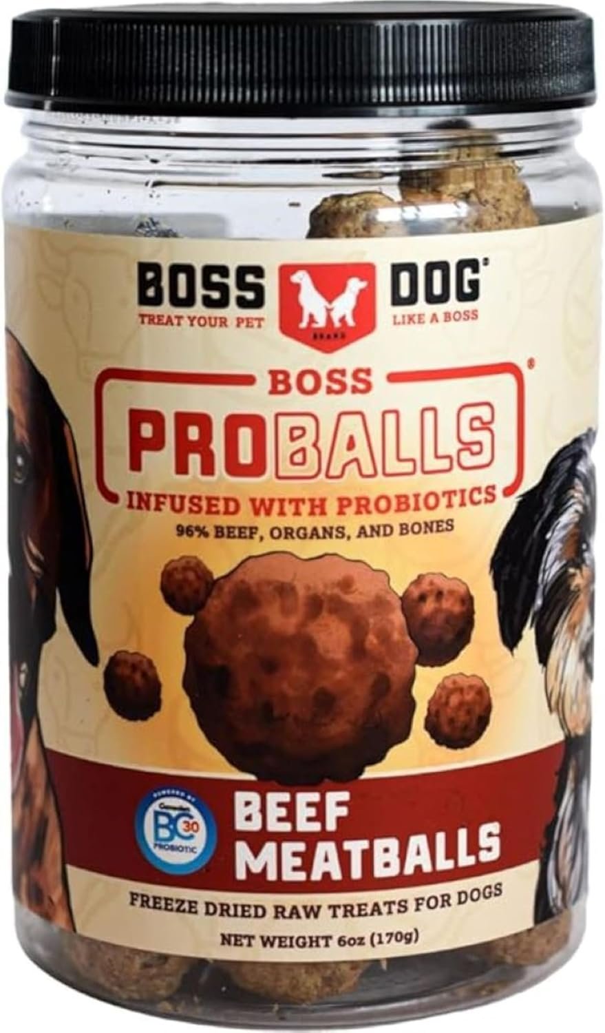 Boss Dog Boss Proballs Meatball Treats for Dogs & Cat, Beef Recipe, 6 oz Jar - Image 2