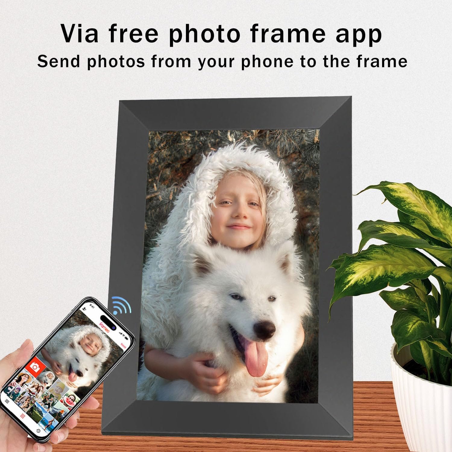 10.1 Inch Smart WiFi Digital Picture Frame 1280x800 HD IPS Touch Screen Photo Frame Electronic,Auto Rotate,Built-in 32GB Storage-Send Photos from Your Phone,Great Gifts - Image 3