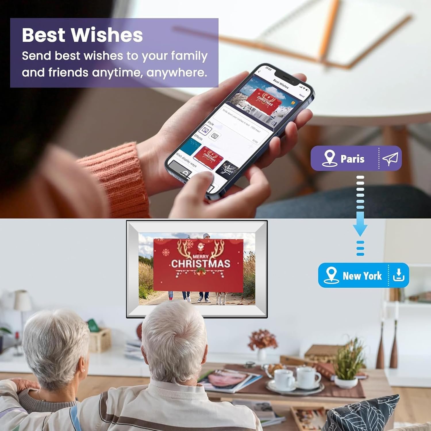 10.1" Digital Picture Frame 32GB Smart WiFi Photo Frame,1280 * 800 HD IPS Touch Screen,Auto-Rotate,Share Photos and Videos via Free App,for Christmas - Image 7