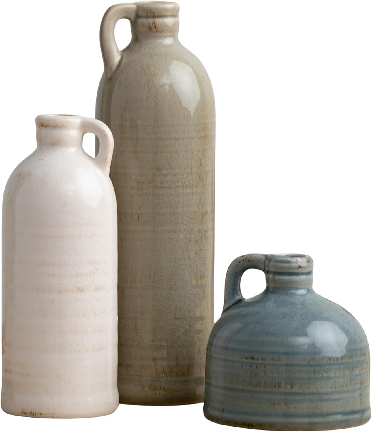 Sullivans Ceramic Jug Vase Set, Farmhouse Decor, Kitchen, Bedroom, Office, Living Room, Bathroom, & Coffee Table Centerpiece Decorations, Vases for Decor, Mantle & Shelf Decor (CM2431) - Image 2