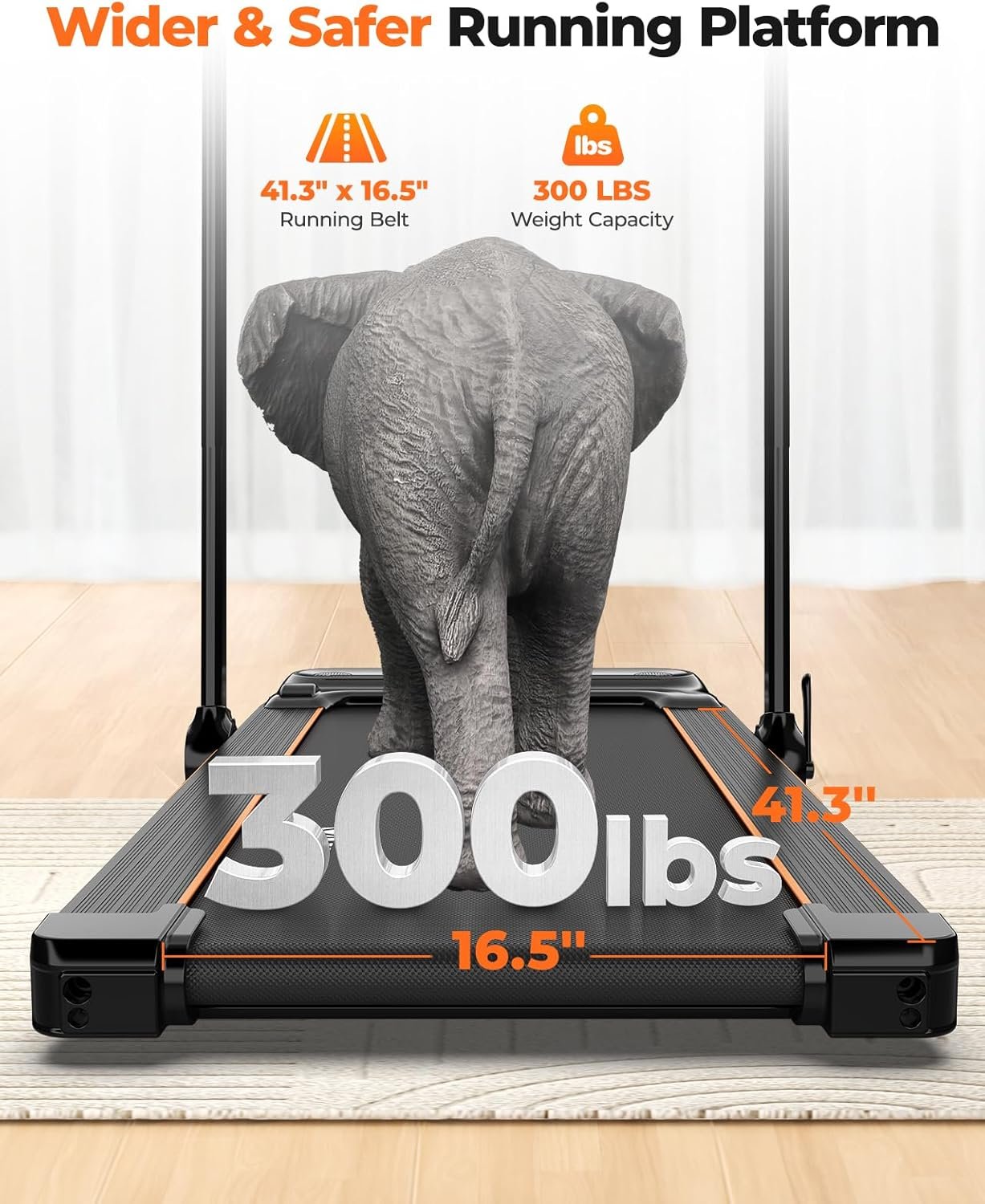 Walking Pad with Incline, 3.5HP Foldable Treadmill for Home Office Small Space, Portable Walking Treadmill Under Desk 300 Lbs with 12 Preset PROG, LED Display, Speaker and Phone Holder - Image 6